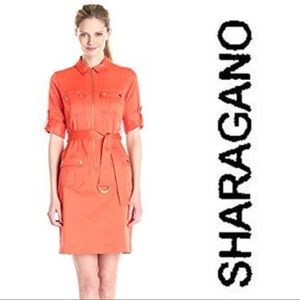 Sharagano Women's orange Shirtdress Size 14